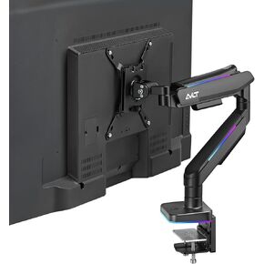 AVLT RGB Lights Dual 17"-43" Gaming Monitor Arm Desk Mount, Fits Two Flat/Curved/Ultrawide Screen up to 44lbs(20kg), Height Swivel Tilt Adjustable Stand - Black