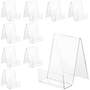 10 قطع من حامل عرض الكتب الأكريليك مع حافة، حامل عرض حامل من الأكريليك الشفاف مقاس 4 × 3، حامل كتب صغير للأجهزة اللوحية لعرض الصور والكتب وأوراق الموسيقى والأقراص المضغوطة وأجهزة الكمبيوتر المحمولة in Kuwait