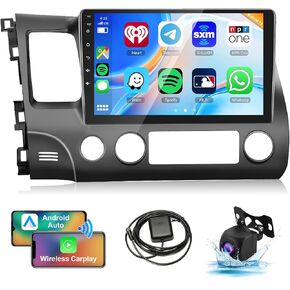 2G 32G Android Car Stereo for Honda Civic 2006 2007 2008 2009 2010 2011 with GPS Navigation, 10.1 Inch Touch Screen Car Radio with Bluetooth FM Radio WiFi Mirror Link Backup Camera