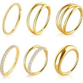 funtopia 18g حلقات الأنف الأطواق، 6 قطع 316l الجراحية الصلب هوب حلقات الأنف للنساء الرجال، الذهب تشيكوسلوفاكيا الفرس يتوقف حلقة الحاجز حلقة مزدوجة هوب، 8mm الشفاه دايث روك محارة هيئة ثقب المجوهرات in Kuwait