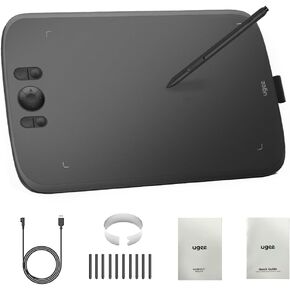 Graphics Drawing Tablets, UGEE M708 10 x 6 inch Large Active Area Drawing Tablet with 8 Hot Keys 8192 Levels Pen Graphic Tablets for Computer Digital Art Creation Sketch for Windows Mac os and Linux