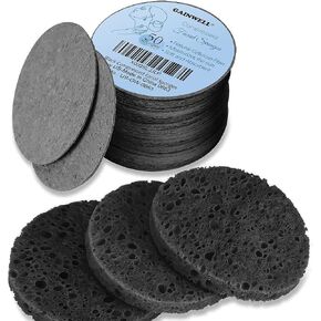 50-Count Black Compressed Facial Sponges for Daily Facial Cleansing and Exfoliating, 100％ Natural Cosmetic Spa Sponges for Makeup Remover, Reusable in Saudi Arabia