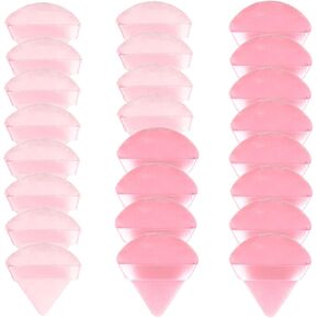 24 Pieces Powder Puff, Triangle Makeup Puff Cotton Powder Face Washable Body Powder Puff for Loose Powder Body Cosmetic Foundation Sponge Makeup Tool (12DP12LP)