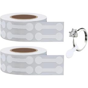 1000PCS Jewelry Price Tags Stickers,Price Stickers White Blank Price Tags, Small Business Price Labels Self Adhesive Roll for Clothing Ring Necklace Earring Price Identify Label (White)