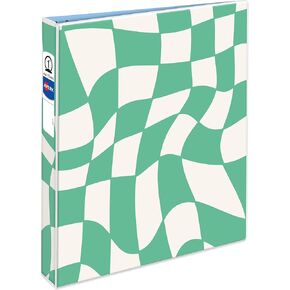 Avery 3 Ring Binder, 1 Inch Round Rings, Retro Collection, Groovy Checks (26803)