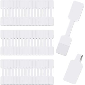 200Pcs Blank Jewelry Price Tags Stickers Indentification Tags, Jewelry Price Tags Self Adhesive, Necklace Earring Price Identify Rectangle Label, Barbell Label for Jewelry Display Price Display