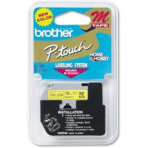Brother Printer MK631 Tape Cartridges 0.5IN Wide Black On Yellow - Retail Packaging