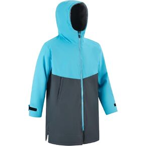 MissShorthair Kids Swim Parka Swim Jacket Changing Robe for Boy&Girl Swim Coat Youth Waterproof Robe 9-14 Years