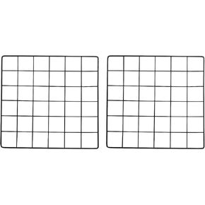 YOKIVE 2Pcs Iron Wire Grid Panel, Decorative Panels Board | Photo Pictures Display Holders Hanging Frame for Home Office (White, 8"x8")