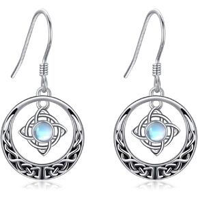 Witches Knot Earrings Sterling Silver Witch's Magical Knot Earrings Moonstone Pagan Jewelry Phase Jewelry for Women Girls