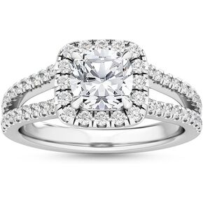 1-5 Carat (ctw) White Gold Pear Cut LAB GROWN Diamond Halo Engagement Ring [ Color E-F, Clarity VS2-SI1 ]