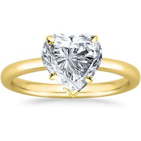 14K White Gold 5 Carat Lab Grown Solitaire Heart Cut IGI CERTIFIED Diamond Engagement Ring (5 Ct,E-F Color VS1-VS2 Clarity)