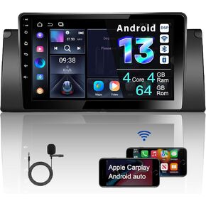 AMASE AUDIO Android 11 Car Stereo, 1 Din Compatible for BMW E39 5 Series (1996-2003) & X5, 9" Touchscreen, DSP+, Support Wireless Apple Carplay Android Auto/GPS navi/HD1080P/Backup Camera/OBDII