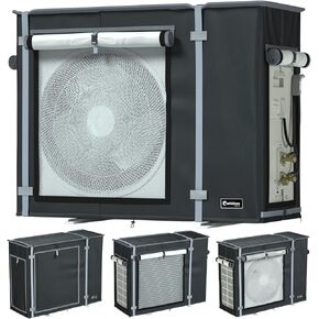 Air Conditioner Cover, Mini Split Cover, 29.1"LX11.8" WX21.7"H Inches, Running Air Conditioning Cover,Outdoor Window Air Conditioner Mini Split Air Cover,Common For Four Seasons （BLACK ）