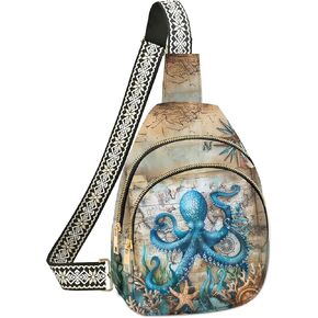Small Sling Bag for Women Leather Sling Crossbody Bags Travel Chest Daypack Adjustable for Casual Outdoor