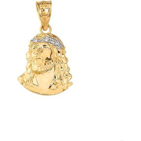 Certified 10k Gold Jesus Christ Face Head Diamond (Small) 0.86" Charm Pendant