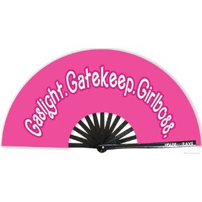 Funny Rave Fan Large Folding Hand Fan UV Glow Festival Fan Rave Accessory for Men & Women - Real Wooden Fan