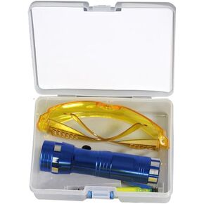 Auto Air Conditioner Leak Detector Kit, Fluorescent Protective Glasses Air Conditioning Accurate Leak Detector Kit Tools, Car Accessories Replacement, Eco Friendly UV Dy