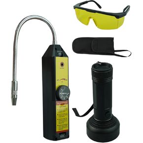 AC Refrigerant Leak Detector Kit Fit for testing R22 R134A R404a R410A various halogenated refrigerant with Flashlight and protective glasses