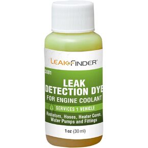 LF3001 Automotive Engine Coolant Leak Detection Dye, Services Radiators, Hoses, Heater Cores, Water Pumps, (6) 1oz Ultraviolet Fluorescent Dye Bottles, Made in USA