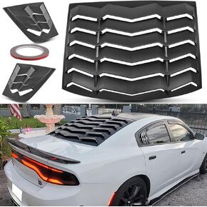 Bonbo Rear+Side Window Louver Fits for Dodge Charger 2011-2023 SXT/GT/RT/RT Scat Pack/Scat Pack Widebody/SRT Hellcat Widebody in GT Lambo Style Custom Fit Windshield Sun Shade Cover ABS (Matte Black)