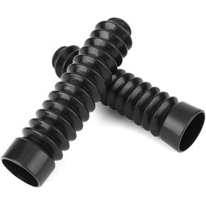 Acouto Universal Flexible Motorcycle Rubber Front Fork Cover Gaiters Boots Black, 215 * 46 * 30mm