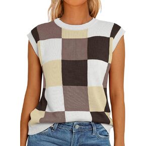 LILLUSORY Womens Tops Sweaters Vest Summer Tank Fall Outfits Fashion Clothes Cute Teacher Sleeveless Knit Shirts Trendy 2024