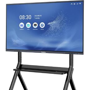 سبورة ذكية، لوحة كتابة تفاعلية مقاس 55 بوصة، شاشة لمس 4K UHD كمبيوتر الكل في واحد، سبورة بيضاء ذكية للعرض الإلكتروني للمكتب والفصول الدراسية (يتضمن اللوحة والتركيب على الحائط)