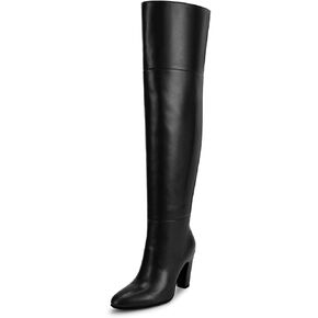 wetkiss Thigh High Boots for Women, Over the Knee Boots with Chunky Heel, Side Zipper, Wide Calf Design, Stylish and Comfy