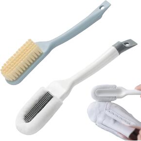 2Pack Shoe Cleaning Brush,Sneaker Shoe Cleaner Brush, Soft Bristle Cleaning Shoes Scrubber,Long Handle Shoe Scrubbing Brush,White Sneaker Cleaner Brush,Shoe Brushes for Cleaning