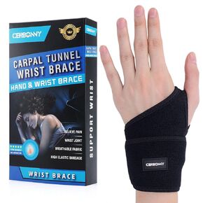 Carpal Tunnel Wrist Brace,2Pack Wrist Support Brace Adjustable Wrist Strap Reversible Wrist Brace for Sports Protecting/Tendonitis Pain Relief/Carpal Tunnel/Arthritis-Right&Left