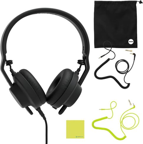 Liquid Audio Aiaiai TMA-2 DJ Professional Modular DJ Headphone Bundle with Aiaiai C18 Coiled Neon Yellow Cable Polishing Cloth (Neon) in Saudi Arabia
