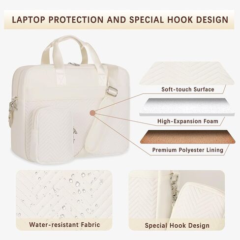 Laptop Briefcase for Women 15.6 Inch Waterproof Laptop Work Bag with Clutch Purse Computer Messenger Bag for Women in Saudi Arabia