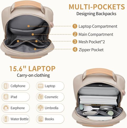 Travel Laptop Backpack for Women Men: 15.6 Inch Work Bags with USB Port Large Capacity Travel Bags Water Resistant Business Computer Backpack Purse Casual Daypacks for College Nurse Teacher in Saudi Arabia