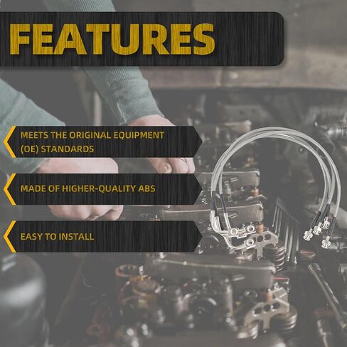 خطوط الفرامل الأمامية والخلفية المصنوعة من الفولاذ المقاوم للصدأ من Dasbecan متوافقة مع Jeep Wrangler JK 2007-2018، استبدل 89716 خطوط الفرامل المصنوعة من الفولاذ المقاوم للصدأ (4 قطع) in Saudi Arabia
