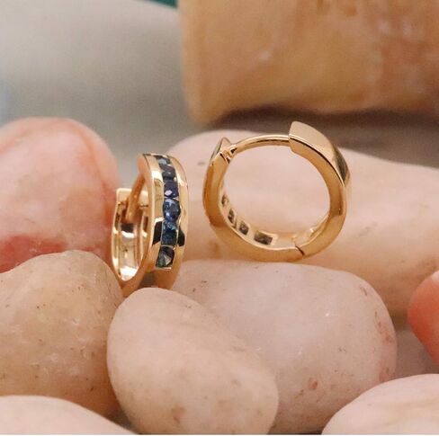 مجموعة Dazzlingrock دائرية من الياقوت الأزرق للسيدات والرجال للجنسين أقراط هوجي هوب in Saudi Arabia
