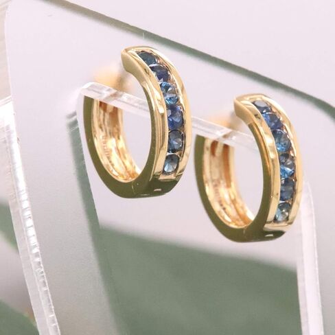 مجموعة Dazzlingrock دائرية من الياقوت الأزرق للسيدات والرجال للجنسين أقراط هوجي هوب in Saudi Arabia