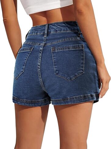 BISUAL Denim Skort for Women High Waist Mini Denim Skirt Casual Stretch Women Jean Skirt with Pockets in Saudi Arabia