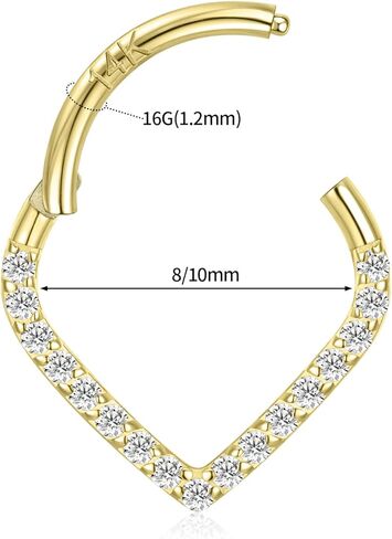 GAGABODY 14K الصلبة الذهب الحاجز المجوهرات الذهب الأصفر 16G الحاجز خواتم الدمعة سلس الأنف الدائري هوب الغضروف أقراط للنساء Daith القرط الزنمة اللولب ثقب المجوهرات in Kuwait