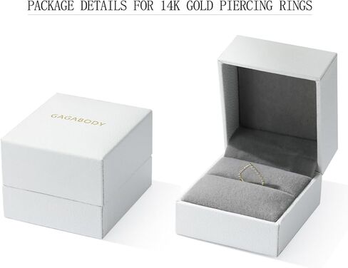 GAGABODY 14K الصلبة الذهب الحاجز المجوهرات الذهب الأصفر 16G الحاجز خواتم الدمعة سلس الأنف الدائري هوب الغضروف أقراط للنساء Daith القرط الزنمة اللولب ثقب المجوهرات in Kuwait