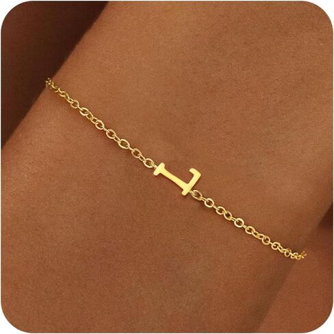 أساور ذهبية للنساء والفتيات هدايا - سوار أولي مطلي بالذهب عيار 18 قيراط بحروف أولية أساور ذهبية أنيقة للنساء أساور ذهبية عصرية للنساء في سن المراهقة هدايا مجوهرات للفتيات in Kuwait