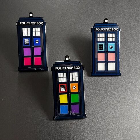 Rainbow Pride Police Box, Perfect Gift for Doctor Who Fans, Trans Tardis Pin, Transgender Pin, Transgender Day Gift, Inspired enamel pin, A police box with Pride colours in Saudi Arabia
