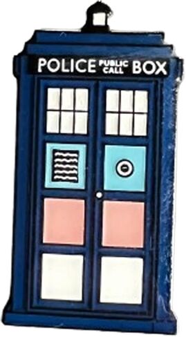 Rainbow Pride Police Box, Perfect Gift for Doctor Who Fans, Trans Tardis Pin, Transgender Pin, Transgender Day Gift, Inspired enamel pin, A police box with Pride colours in Saudi Arabia