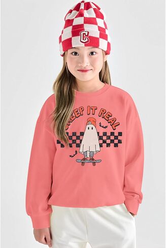 IZYJOY Creep It Real Halloween البلوز فتاة صبي متقلب شبح سكيت قميص الاطفال Crewneck موسم مخيف البلوز العلوي in Kuwait