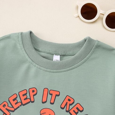 IZYJOY Creep It Real Halloween البلوز فتاة صبي متقلب شبح سكيت قميص الاطفال Crewneck موسم مخيف البلوز العلوي in Kuwait