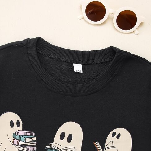 CM C&M WODRO Kids Halloween Crewneck Sweatshirts Boy Girl Ghost Graphic Pullover Tops Cute Spooky Season Long Sleeve Shirt in Kuwait