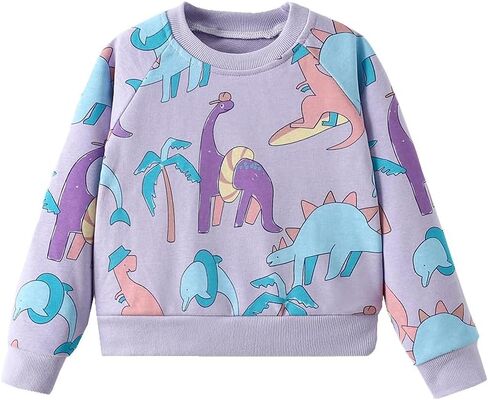 Girls Sweatshirts for Toddler Clothes Unicorn Crewneck Pullover Girl Top Long Sleeve Jumper fall for Kids 1-7 Years in Kuwait