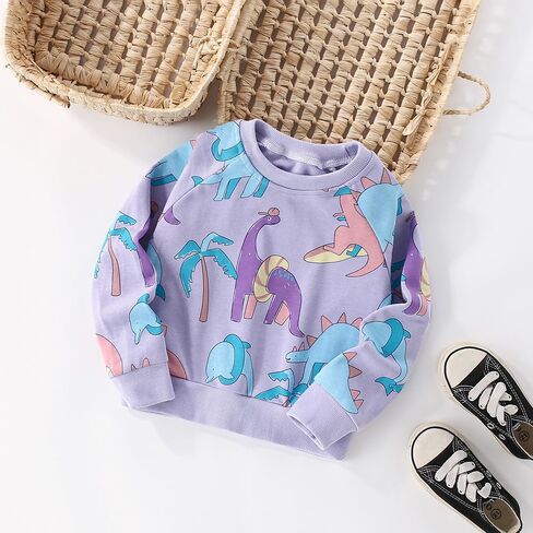 Girls Sweatshirts for Toddler Clothes Unicorn Crewneck Pullover Girl Top Long Sleeve Jumper fall for Kids 1-7 Years in Kuwait