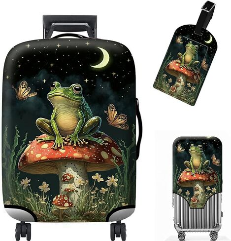 Rossy Travel Luggage Cover and Luggage Tags for Suitcase Set - Purple Nebula Space Galaxy Pattern Design Washable Elastic Suitcase Cover Anti-Scratch Suitcase Protector Covers Fits 18-20" Luggage (S) in Saudi Arabia