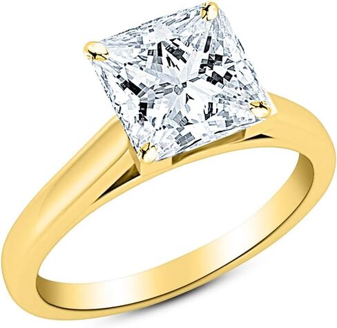 2 Ct Princess Cut Cathedral Solitaire Diamond Engagement Ring 14K White Gold (J Color SI2 Clarity) in Saudi Arabia